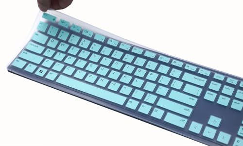 Silicone Keyboard Cover Skin Compatible for Dell Pro KM5221W KB500 Keyboards & Dell Wireless Bluetooth Keyboard KM7321W (Mint) - color: Mint