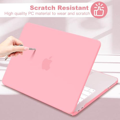 Compatible with MacBook Neo 13 inch Case 2026, Plastic Hard Shell Case & Keyboard Cover & Screen Protector & USB Adapter, Matte Pink - color: Matte Pink