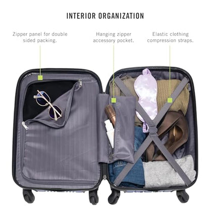 Kenneth Cole REACTION Out of Bounds Lightweight Hardshell 4-Wheel Spinner Luggage, Rose Gold, 20-Inch Carry On - color: Rose Gold, size: 20-Inch Carry On