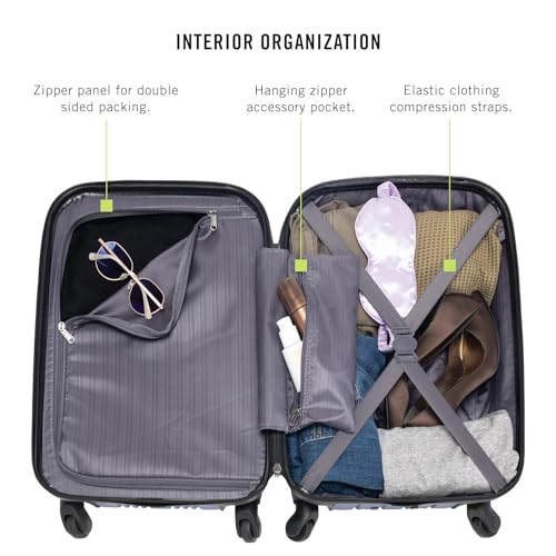 Kenneth Cole REACTION Out of Bounds Lightweight Hardshell 4-Wheel Spinner Luggage, Charcoal, 20-Inch Carry On - color: Charcoal, size: 20-Inch Carry On
