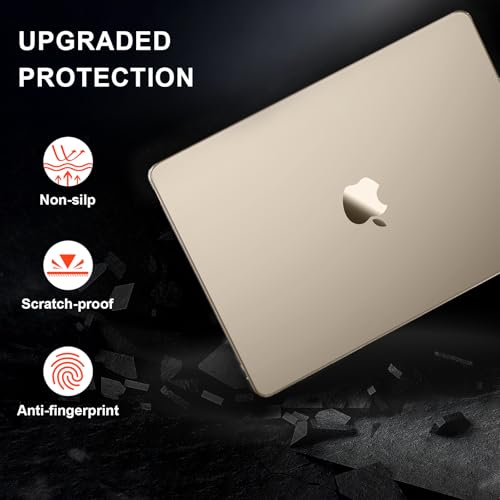 AKIT Compatible with MacBook Air 13 inch Case M5 2026 2025-2022 M4 M3 M2 A3449 A3240 A3113 A2681, [Official Color Match] Slim Case&Keyboard Cover Protector for Mac Air 13.6 inch, Starlight Clear - color: Starlight Clear