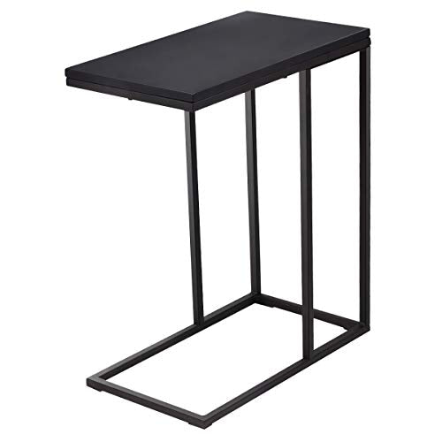 Tangkula Sofa Side End Table C Table Laptop Holder End Stand Desk Coffee Tray Side Table Notebook Tablet Beside Bed Sofa Portable Workstation (Black) - color: Black