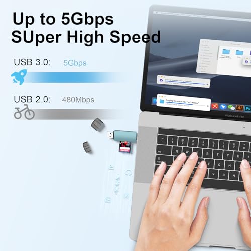 SD Card Reader USB C, Dual Slots USB 3.0 Type C to Micro SD Card Adapter for Samsung Galaxy S26 S25 Ultra FE S25+ S24,Laptop,PC,MacBook Pro/Air, Memory Card Reader Compatible with SD,MicroSD,SDHC,SDXC