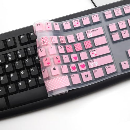 Silicone Keyboard Cover for Logitech K120 & MK120 Ergonomic Desktop USB Wired Keyboard, Logitech K120 & MK120 Keyboard Protective Skin US Layout (NOT Fit Other Model) -Lovly - color: Lovly