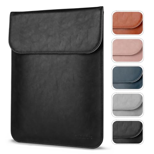 Allinside 15-16 inch Laptop Sleeve Case Compatible with MacBook Pro 16 2021-2026/MacBook Pro 15 2016–2019, Waterproof PU Leather Laptop Sleeve Bag Protective Vertical Case Cover, Black - color: Black, size: 15.6 in for Macbook Pro15/Pro 16