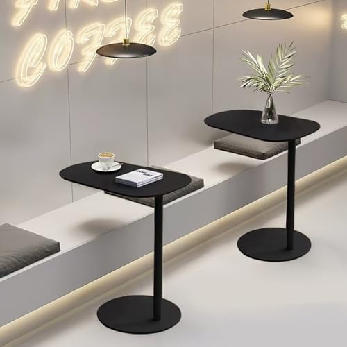 C-Shaped Metal Side Table, Slides Under Sofa for Small Spaces | Black Iron End Table, Lightweight & Compact TV Tray with Modern Design for Living Room, Bedroom, Bathroom - color: Black, size: Height - 24.8in