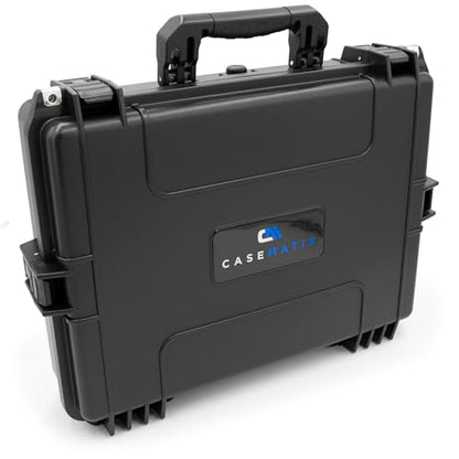 CASEMATIX Waterproof IP67 Laptop Hard Case for 15.6-17.3 inch Gaming Laptops & Accessories - Heavy Duty Hard Laptop Case with Foam Compatible with Asus Acer MSI Alienware Gaming Models & More