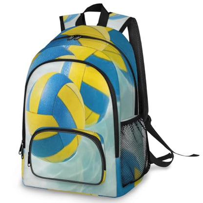 Ocean Beach Volleyball Large Backpack for Women and Men Waterproof Travel Laptop Backpack Lightweight Business Work Daypack Fits 17 Inch Computer - color: Multicolor 8