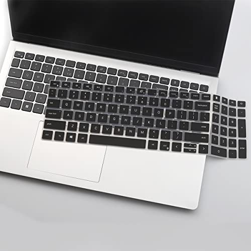Keyboard Cover for Dell Inspiron 15 5510 5515 5518 3510 3511 3515 3525 7510 15.6'' 17.3''/ Inspiron 16 7610 16'', Dell Latitude 3520, Dell Vostro 15 5510 15.6,2025 Dell 15 Laptop DC15250 DC15255 - color: Black