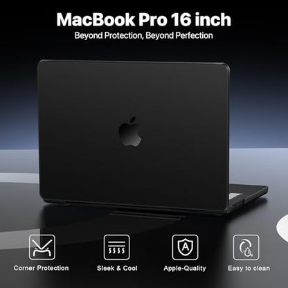 Macaset for MacBook Pro 16 inch Case 2024-2021 M4 M3 M2 M1 Pro/Max [Ultra-Thin Natural] for A3403 A3186 A2991 A2780 A2485 Protective Durable Matte Hard Shell Laptop Cover-Space Black Clear - color: Matte Black