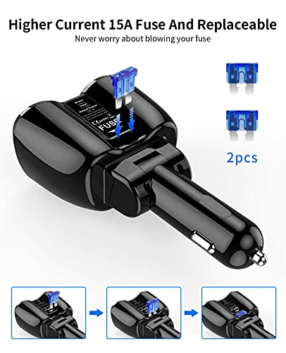 Cigarette Lighter Splitter, SUPERONE 180W 2-Socket Adapter with PD USB-C | Dual QC3.0 & 20W USB C Car Charger, 2026 Upgraded Cigarette Lighter Adapter for GPS/Dash Cam/Laptop/iPad/iPhone17/16/15/14/13 - color: Black