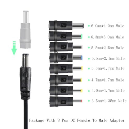 USB Adapter Converter Cable DC5V 9V 12V with 8 Plugs for Router Fan Charging Bank Portable - color: Adjustable 9 12V lin