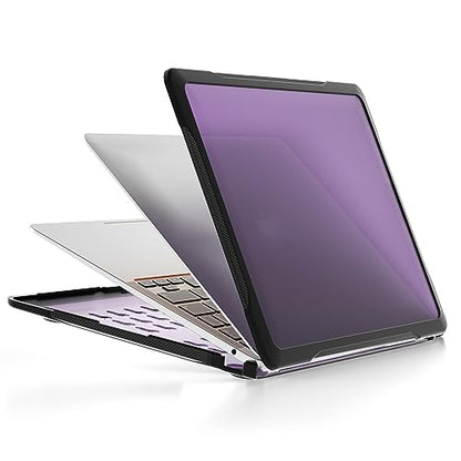 Batianda 4-in-1 Ultimate Case for MacBook Air 13 Inch 2018-2020, Purple | Fits M1/Intel Models A2337/A2179/A1932, Lightweight Slim Design, Carbon Fiber Side Texture, Matte Translucent Hard Shell - color: Purple