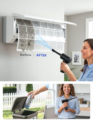 Compressed Air Duster,100000RPM Electric Air Duster for Computer Keyboard | 6000mAh Rechargeable Cordless Air Blower with LED Light, Fast Charge Portable Air Can for PC Cleaning