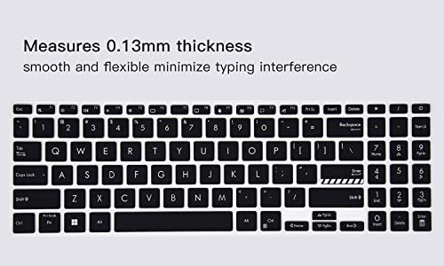 2PCS Keyboard Cover for ASUS VivoBook 16X 16 F1605 F1605VA M1605 F1603 M1603 X1603, Vivobook Go 15.6" E1504FA, VivoBook Pro 16X OLED K3605 K6602 N7601 TN3604,VivoBook 15 15.6 K3502 M3502 M1503 K6501 - color: Black+Clear