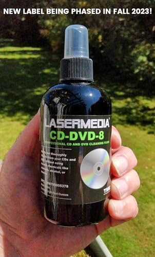 TME CD DVD Cleaning Solution Fluid (Not a Scratch Remover) 8 Ounce (237 ML) Spray Bottle Cleaner CD-DVD-8 Made in USA