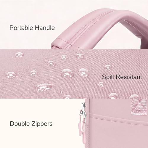 Laptop Case 13.3 inch,13-13.3 inch Laptop Sleeve Bag Compatible with MacBook Neo 13/Air 13 13.6/Pro 13/Pro 14,HP Dell ASUS Lenovo,Neoprene Computer Bag with Handle&Curved Pocket,Pink - color: Pink, size: 13.3 inch