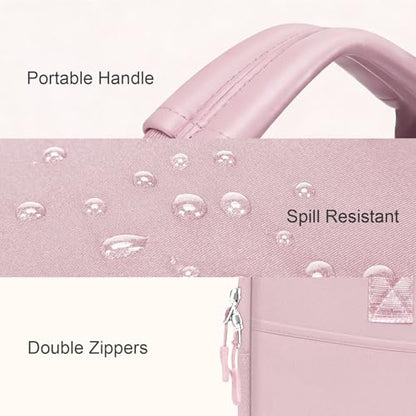 Laptop Case 16 inch,15-15.6 inch Laptop Sleeve Bag Compatible with MacBook Pro 16 M5 M4 M3 M2 M1,HP Dell Acer ASUS Lenovo Notebook,Neoprene Computer Bag with Handle&Curved Pocket, Pink - color: Pink, size: 16 inch