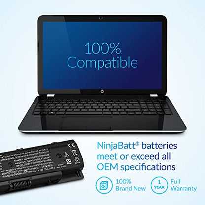 NinjaBatt P106 Battery for HP Envy PI06 710416-001 710417-001 M6-N010DX | Fits M7-J020DX M6-N012DX 17-E020US 17T-J100 HSTNN-LB4N HSTNN-UB4N HSTNN-LB40 TPN-L112 – 6 cells 4400mAh 10.8V - size: HP P106