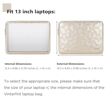 13 inch Laptop Sleeve Case for 13" MacBook Air M5 /M4, 13" MacBook Neo/Pro, 13" Surface Laptop 7, 13" Latitude 5350/7350, 13.4" XPS 13, 13" ThinkPad L13 Gen 5, HP Notebook Bag, Champagne - color: Champagne, size: 13 inch / Macbook 13