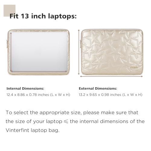 13 inch Laptop Sleeve Case for 13" MacBook Air M5 /M4, 13" MacBook Neo/Pro, 13" Surface Laptop 7, 13" Latitude 5350/7350, 13.4" XPS 13, 13" ThinkPad L13 Gen 5, HP Notebook Bag, Champagne - color: Champagne, size: 13 inch / Macbook 13