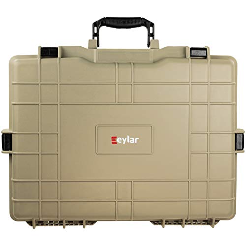 Eylar Large 22 inch Protective, Camera, Tools, Equipment Laptop Hard Case Waterproof w/ 3 Layers Foam (Tan FDE) - color: Tan FDE