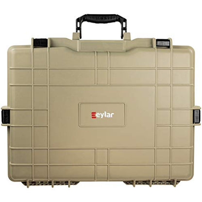 Eylar Large 22 inch Protective, Camera, Tools, Equipment Laptop Hard Case Waterproof w/ 3 Layers Foam (Tan FDE) - color: Tan FDE