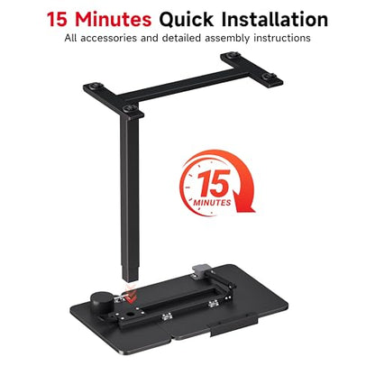 Okin Overbed Bedside Table with Wheels, Adjustable Medical Tilt Top Hospital Bed Table Over The Bed, Rolling Desk Mobile Standing Desk for Hospital Home Use (Black) - color: Black