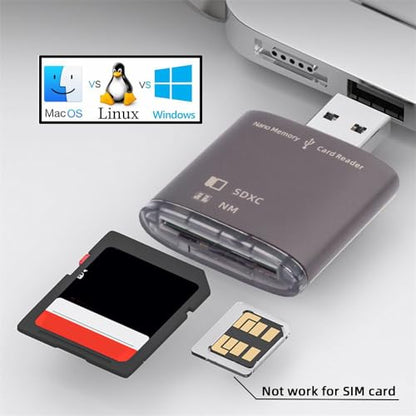 USB 3.0 to NM Nano SD Card & Memory Card Reader Writerfor Mate Seial Phone & Camera & Laptop