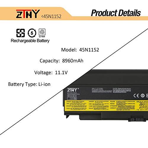 Battery Replacement for Lenovo ThinkPad T440P T540P W540 W541 L440 L540 | 45N1144 45N1145 45N1148 45N1149 45N1152 45N1153 45N1150 45N1151 0C52864 0C52863 0C52864 Laptop Battery 8960mAh 9-Cell 57++