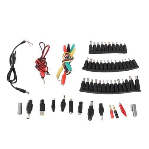 Jeffergarden Universal Adapter, Storage Box, 58PCS Set Laptop Power Charger Adapter, Multifunctional DC Plug with Power Cord Banana Tip for Universal Supply Charger and AC