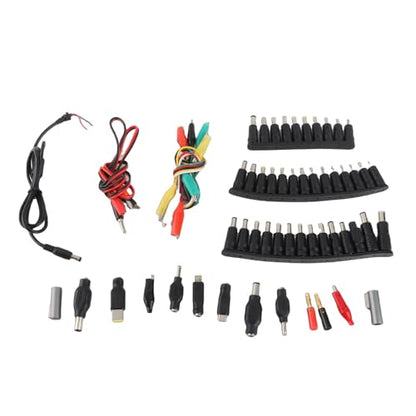 Jeffergarden Universal Adapter, Storage Box, 58PCS Set Laptop Power Charger Adapter, Multifunctional DC Plug with Power Cord Banana Tip for Universal Supply Charger and AC