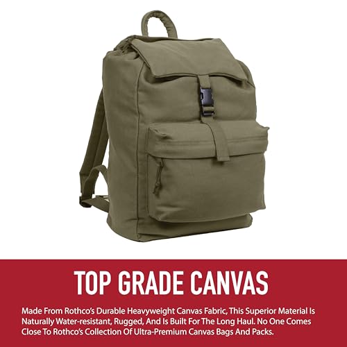 Rothco Canvas Daypack – Heavy-Duty Cotton Canvas Backpack for Hiking, Camping, Traveling, and Daily Use – 34L Capacity - color: Savage Orange Camo