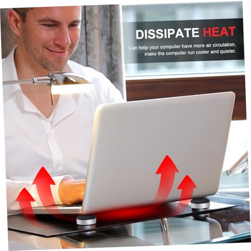 STOBOK 2sets Portable Laptop Stand Ergonomic Height for Heat Dissipation - Base Pad for Home Office Use Black