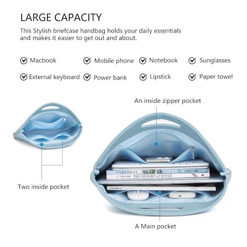 Official Document Computer Bag Stylishly Sleek with Multiple Compartments and Easy to Carry Design - color: Phthalocyanine Blue/Pu