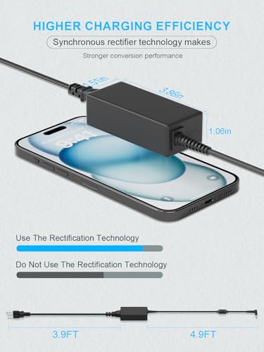 BIYTC Stream 14 & 11 Laptop Charger for HP 45W Computer Blue Tip Power Cord | 19.5V 2.31A,Notebook 15 Model 4.5mm Smart Blue Tip Computer Power Cord