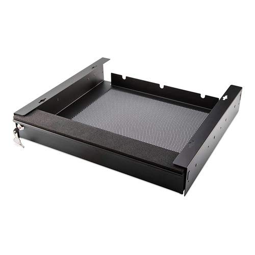 Penn Elcom Under Desk Laptop Drawer, Lockable, for 17” Laptops - Premium Sliding Security Drawers - Model EX-6201B - color: Black - 18.9" X 17.56" X 3.15" (17" Laptop)