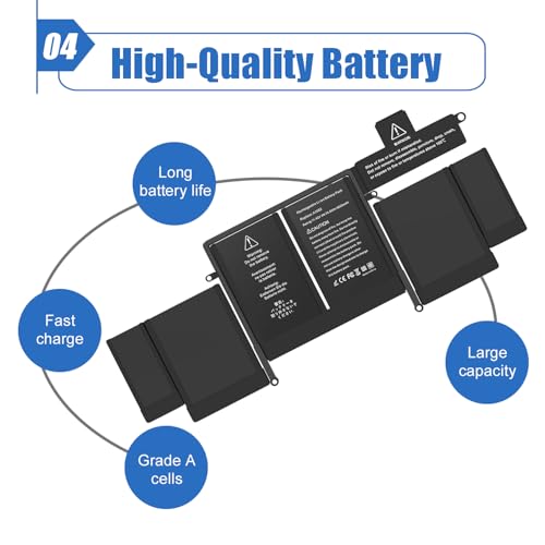 A1582 A1502 MacBook pro Laptop Battery Replacement for MacBook Pro 13 Inch Retina A1502 (Early 2015 Mid 2014 Late 2013) Laptop Battery A1493 A1582 [6559mAh 11.42V 74.9Wh] - size: 11.25*4.13*0.32 inch A1582