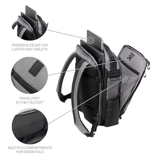 Travelpro Altitude Slim Expandable Travel Laptop Backpack 20-24L, 16 Inch - color: Falcon Grey