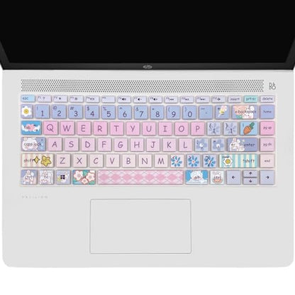 Cute Silicone Keyboard Cover for HP Pavilion x360 14 14-BA/BF/BW/CD/CF/DQ/DK/DH/DS/DF/FQ Series, 14-dk1013dx/dk1003dx/dk0002dx 14-dq1043cl 14-fq0013dx, Cute Bunny - color: Cute Bunny