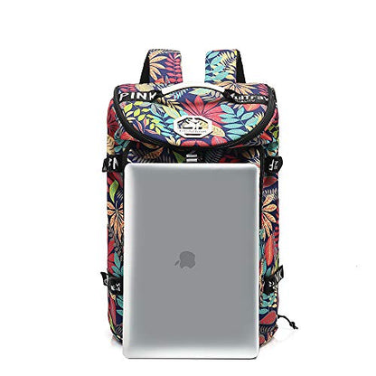 Kalesi Gym Duffle Bag Backpack 4-Way Waterproof with Shoes Compartment for travel Sport Hiking laptop - color: Floral-bright