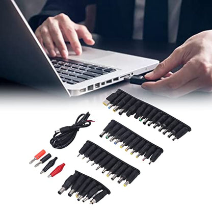 45PCS Laptop DC Power Adapter Universal Power Supply Plug Kit with 5.5 x 2.1mm Female Base DC Power Adapter Tips Notebook Power Head