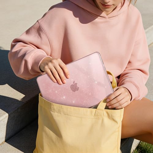 EooCoo for MacBook Neo Case 13 inch 2026, 100% Match Color, Sparkly Blush | Lightweight, Protective Hard Shell Case & Keyboard Cover & Screen Film, Model A3404 with A18 Pro Chip - color: Sparkly Blush