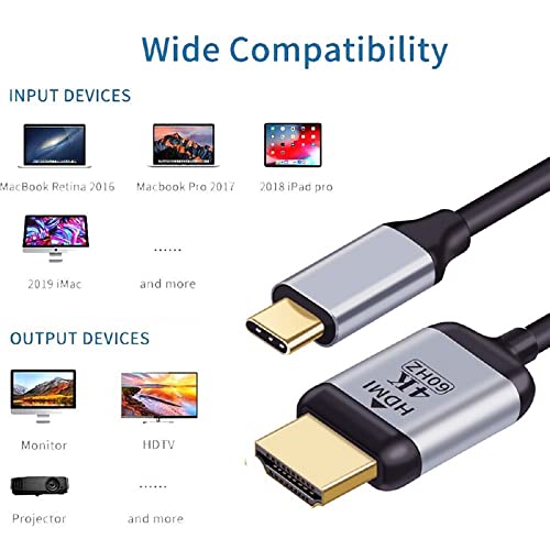 cablecc USB-C USB 3.1 Type C Source to HDMI HDTV Displays Male 4K Monitor Cable for Laptop 1.8m - style: USB-C to HDMI