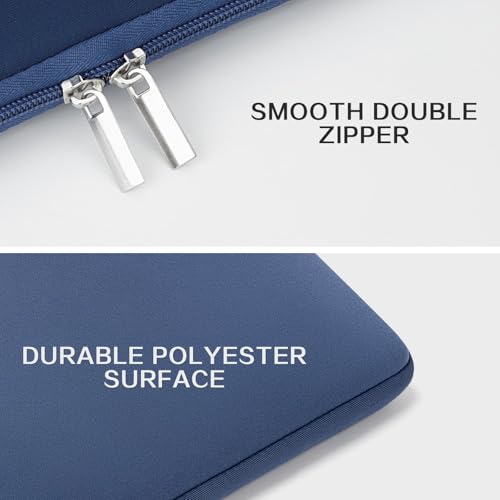 RAINYEAR Laptop Sleeve Case Compatible with 13.3 Inch Notebook Computer Chromebook 14" MacBook Pro/Max M1 M2 M3 M4 M5 Protective Cover Soft Bag with Front Pocket & Accessories Pouch (Navy Blue) - color: Navy Blue, size: 13"-13.3"