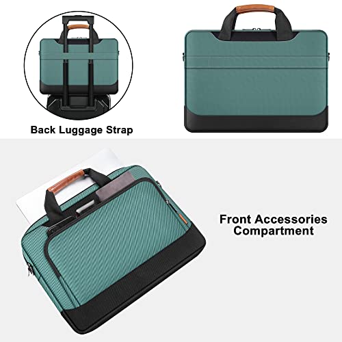 DOMISO 13.5-14 inch Laptop Bag Business Briefcase 14 inch Laptop Carrying Case Shoulderbag for MacBook Pro 14 Inch 2021 Model A2442 with M1 Pro/ M1 Max Chip & Touch ID,Green - color: Green, size: 13.5 - 14 Inch