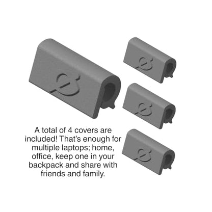 Webcam Cover Slide for Laptop & Tablet Camera Privacy, No Adhesive No Residue, Flexible Cover for MacBook, iPad, PC & More, 4 Pack, Made in USA