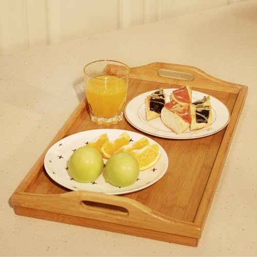 Bed Tray Table with Folding Legs,Serving Breakfast in Bed or Use As a TV Table, Laptop Computer Tray, Snack Tray - color: Beige-large