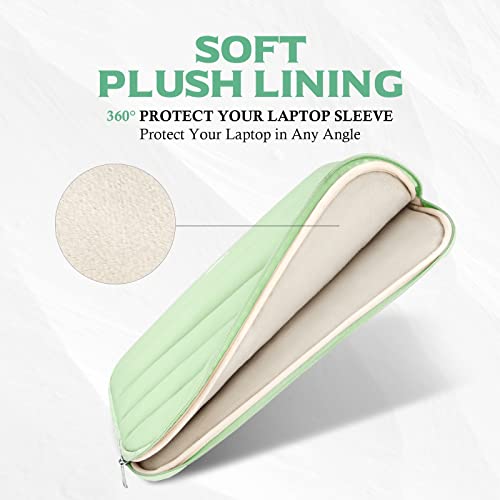 Bagasin 14-15.3 Inch Puffy Laptop Sleeve Case for MacBook Air 15.3 | Compatible with MacBook Air 15.3, MacBook Pro A1990 A1707, Dell XPS 15 Plus - color: Green, size: 14