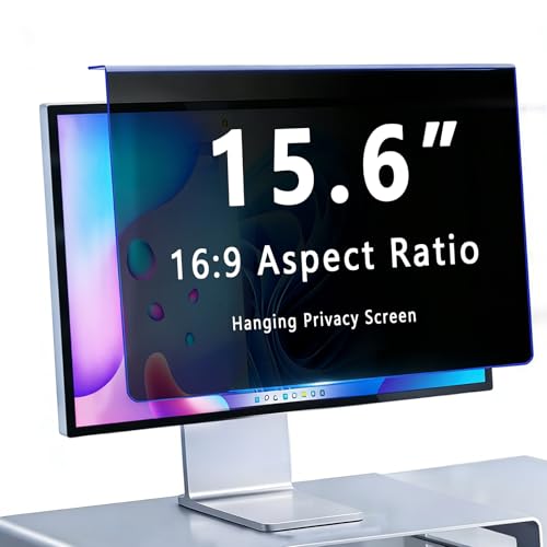 Removable 15.6" Hanging Privacy Screen Protector for 16:9 Laptops, Anti-Glare & Blue Light Blocking, ±30° Privacy Filter, Eye Protection, Instant Setup (15.6" 16:09(355×218mm)) - size: 15.6" 16:09(355×218mm)
